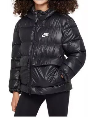 Nike Big Girls' Sportswear Therma-FIT Insulated Jacket-Black
